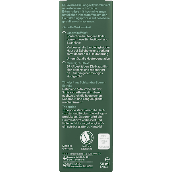 Nachtcreme Skin Longevity lavera NATURKOSMETIK