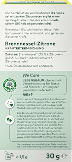 Kräutertee Brennessel-Zitrone (20 Beutel) LEBENSBAUM
