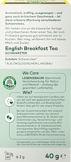 Schwarzer Tee "English Breakfast" (20 Beutel) LEBENSBAUM