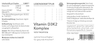 Vitamin D3 1000 I.E. K2 Komplex Tropfen LEBENSKRAFTPUR