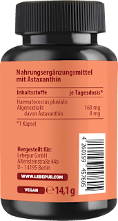 Astaxanthin Kapseln 30 St Lebepur