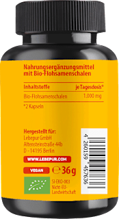 Bio Flohsamenschalen Kapseln 60 St Lebepur