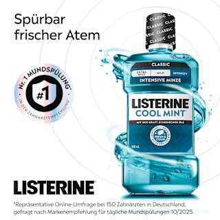 Mundspülung Cool Mint XXL Größe Listerine