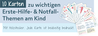 Erste-Hilfe-Karten mit Holzständer littleplan