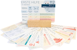 Erste-Hilfe-Karten mit Holzständer littleplan