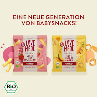Babysnack Mais Karotte & Mango ab 8 Monaten LoveMade Organics