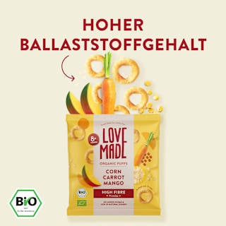 Babysnack Mais Karotte & Mango ab 8 Monaten LoveMade Organics