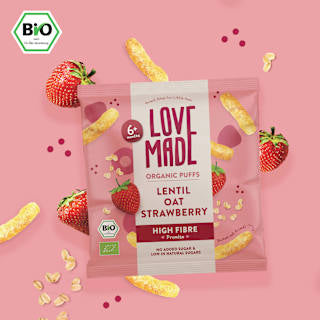 Babysnack Mais Linse, Hafer & Erdbeere ab 6 Monaten LoveMade Organics