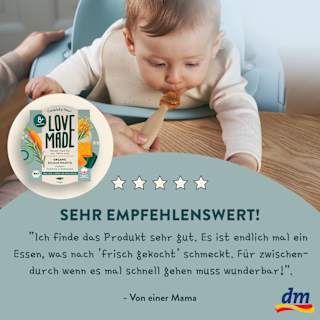Menü Bulgur Risotto mit Karotten, Kürbis, Rosmarin, ab 8 Monaten LoveMade Organics