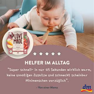 Menü mit Kartoffeln, Karotten, Rindfleisch, Thymian, ab 8 Monaten LoveMade Organics