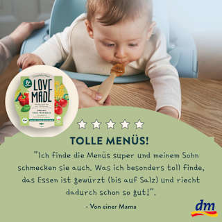 Menü Nudelgericht mit Gemüse, ab 8 Monaten LoveMade Organics