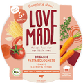 Menü Pasta Bolognese mit Tomaten, Karotten, Thymian, ab 6 Monaten LoveMade Organics