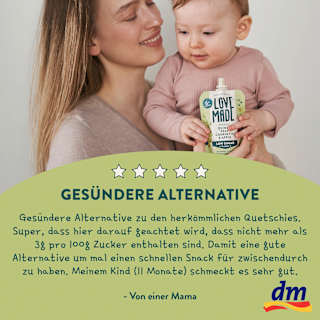 Quetschie Erbsen, Zucchini, Apfel und Quinoa, ab 6 Monaten LoveMade Organics