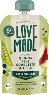 Quetschie Erbsen, Zucchini, Apfel und Quinoa, ab 6 Monaten LoveMade Organics