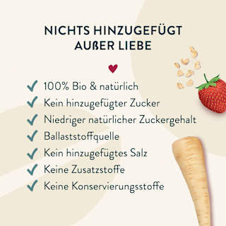 Quetschie Haferbrei, Pastinake, Erdbeere und Apfel, ab 6 Monaten LoveMade Organics