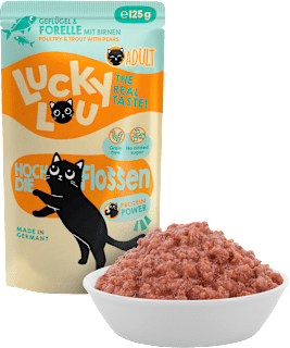 Nassfutter Katze mit Geflügel & Forelle "hoch die Flossen" Lucky Lou
