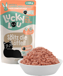 Nassfutter Katze mit Geflügel & Kaninchen "Spitz die Löffel" Lucky Lou