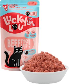 Nassfutter Katze mit Geflügel & Rind "beef me up" Lucky Lou