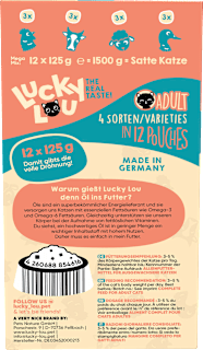 Nassfutter Katze Tasty Mix Multipack (12x125 g) Lucky Lou