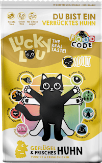 Trockenfutter Katze mit Geflügel & Huhn "du bist ein verrücktes Huhn", Adult Lucky Lou