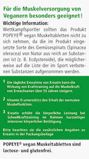Popeye vegane Muskeltabletten 60 St Madaus & Lauscher