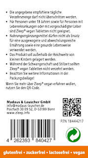 Zleep vegan KSM-66 Ashwagandha Tabletten 30 St Madaus & Lauscher