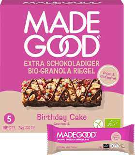 Müsliriegel, Chocolate Drizzled, Granola Bars, Birthday Cake Flavour (5 Stück) Made Good