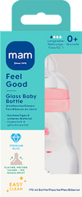 Babyflasche aus Glas Feel Good rosa, von Geburt an, 170 ml mam