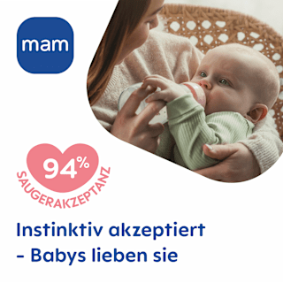 Babyflasche aus Glas Feel Good rosa, von Geburt an, 260ml  mam