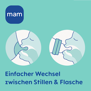 Babyflasche aus Glas Feel Good türkis, von Geburt an, 170 ml   mam