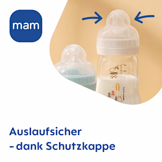 Babyflasche aus Glas Feel Good türkis, von Geburt an, 170 ml   mam