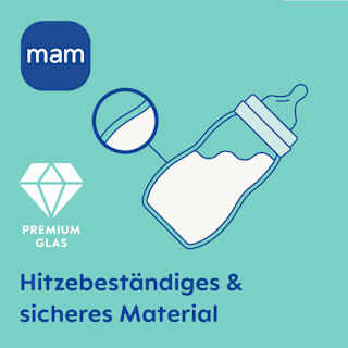 Babyflasche aus Glas Feel Good türkis, von Geburt an, 260 ml    mam