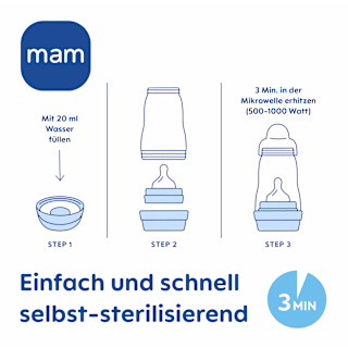 Babyflasche Easy Start Anti-Colic, blau, von Geburt an, 160 ml mam