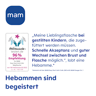 Babyflasche Easy Start Anti-Colic, lila, von Geburt an, 160 ml mam