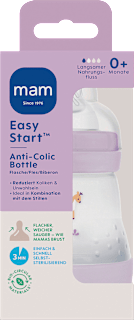 Babyflasche Easy Start Anti-Colic, lila, von Geburt an, 160 ml mam