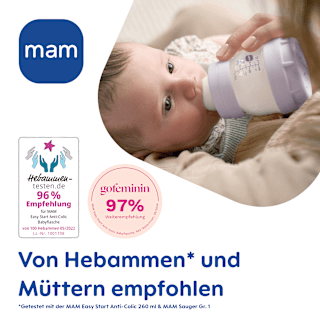 Babyflasche Easy Start Anti-Colic, mint, von Geburt an, 260 ml mam