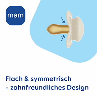 Schnuller Original Kautschuk, blau/creme, 0-6 Monate  mam