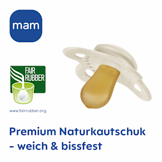 Schnuller Original Kautschuk, blau/creme, 0-6 Monate  mam