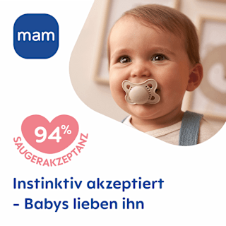 Schnuller Original Silikon, blau/creme, 0-6 Monate   mam