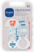 Schnullerband Clip it! & Cover blau mam