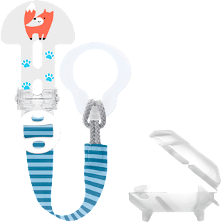 Schnullerband Clip it! & Cover blau mam