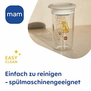 Trinkbecher Easy to Drink grün/beige, ab 8. Monat, 290 ml mam