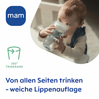 Trinkbecher Easy to Drink grün/beige, ab 8. Monat, 290 ml mam