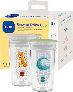 Trinkbecher Easy to Drink grün/beige, ab 8. Monat, 290 ml mam