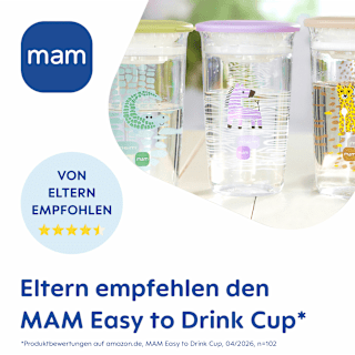 Trinkbecher Easy to Drink grün/beige, ab 8. Monat, 290 ml mam