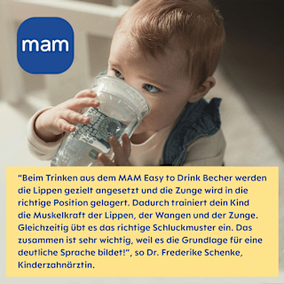 Trinkbecher Easy to Drink lila/beige, ab 8. Monat, 290 ml mam