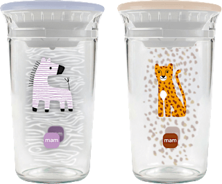 Trinkbecher Easy to Drink lila/beige, ab 8. Monat, 290 ml mam