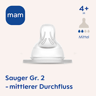 Trinksauger Silikon, Gr. 2, ab 4 Monaten mam