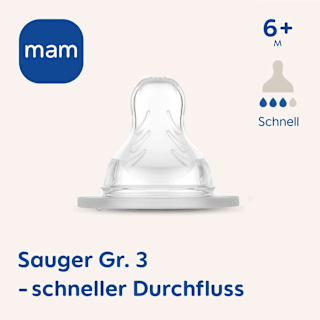 Trinksauger Silikon, Gr. 3, ab 6 Monaten mam