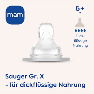 Trinksauger Silikon, Gr. X, ab 6 Monaten mam